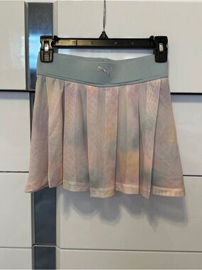 Puma Pastel Mesh Pleated Skort - Pink, Blue & Yellow, size M (8-10).